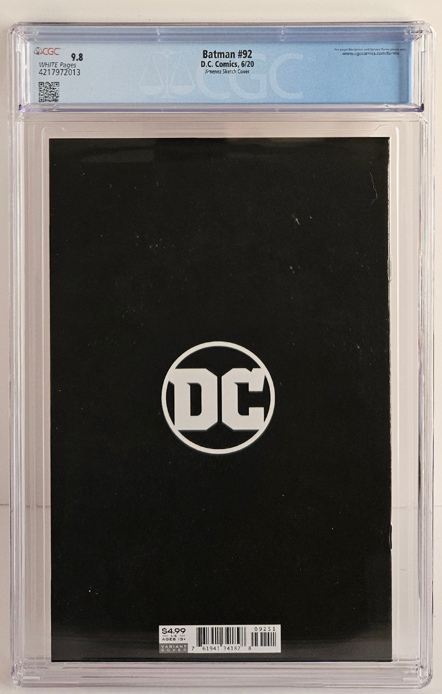 CGC 9.8 Batman #92