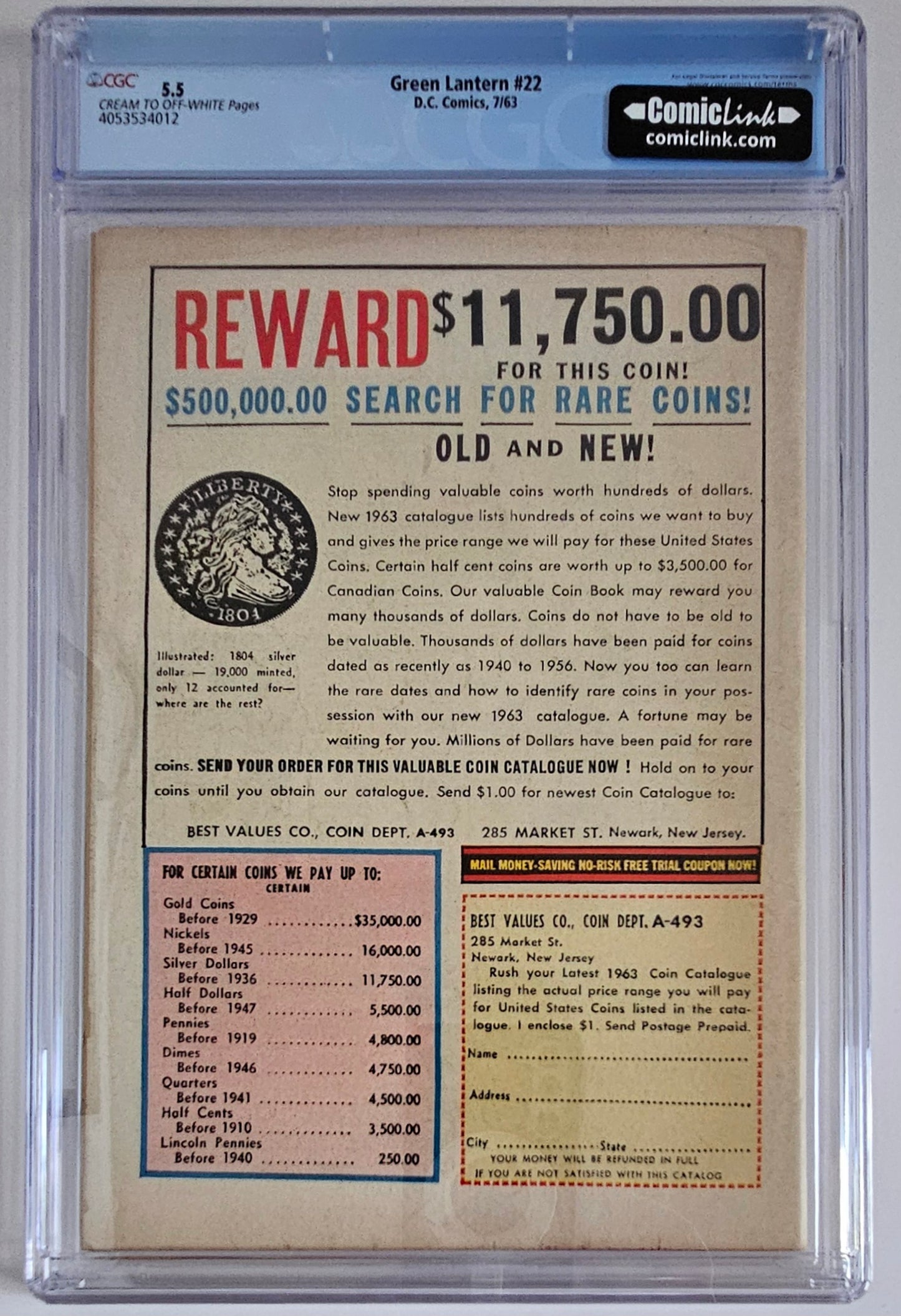 CGC 5.5 Green Lantern #22