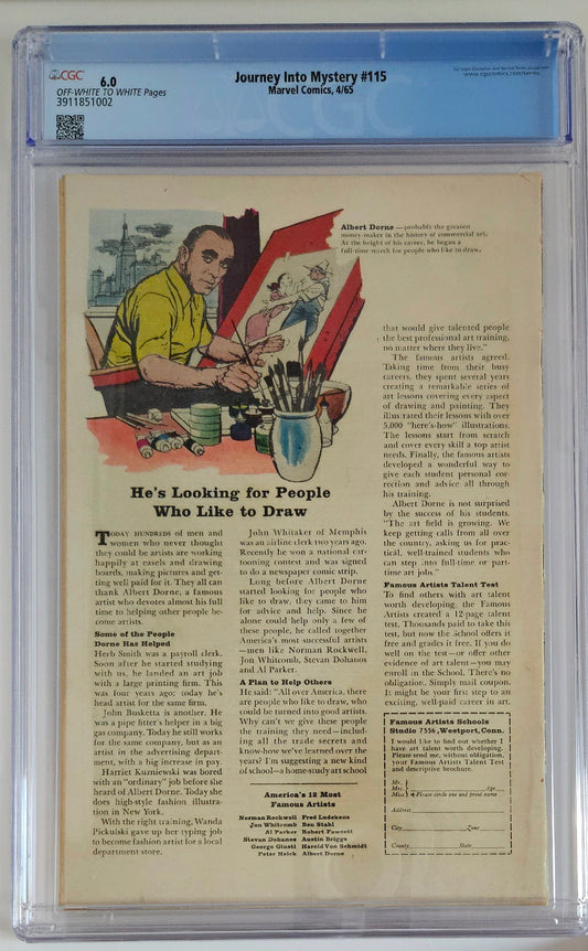CGC 6.0 Journey Into Mystery #115