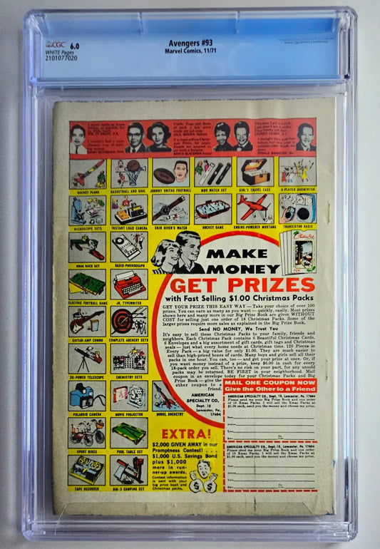 CGC 6.0 Avengers #93