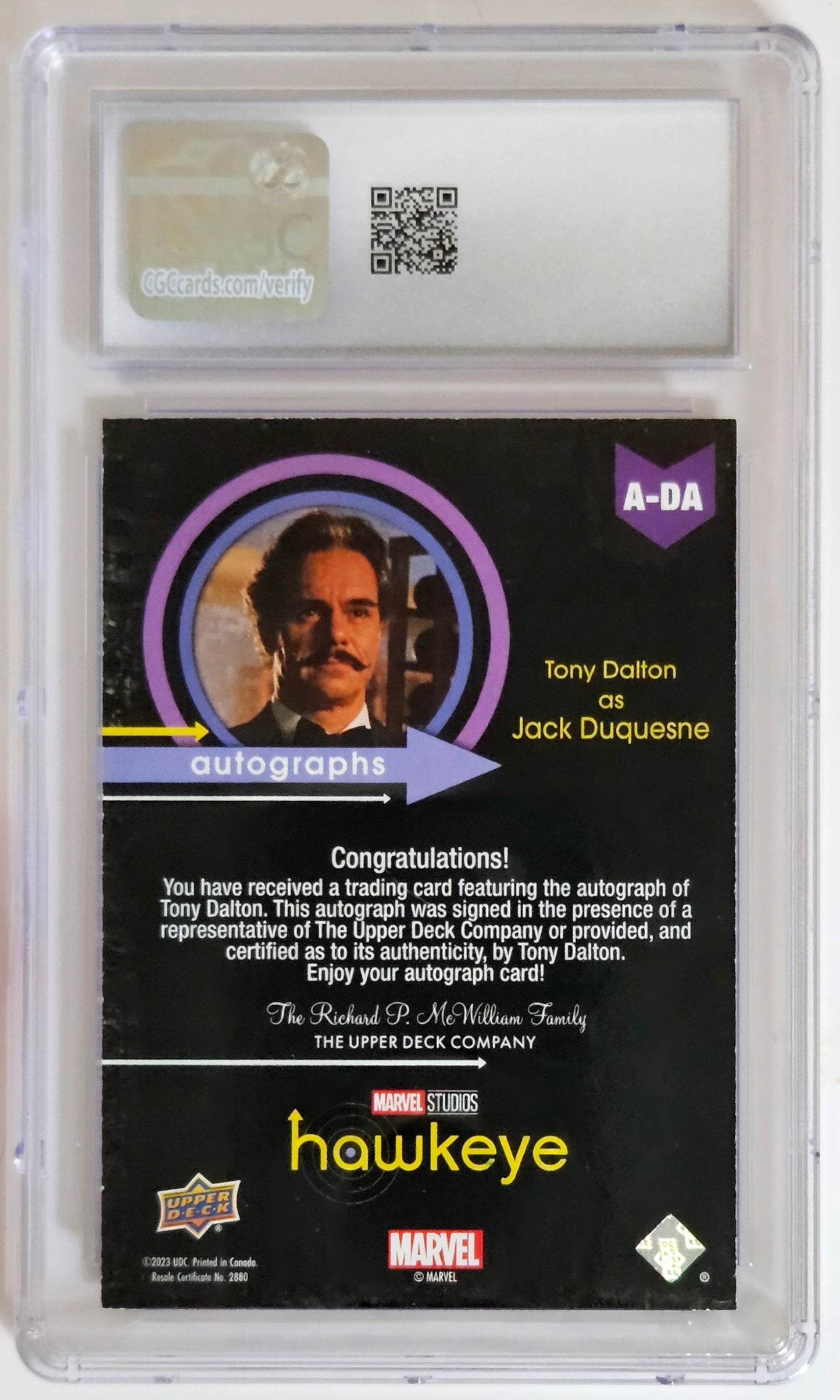 CGC 8 Tony Dalton Hawkeye 2023 Autograph