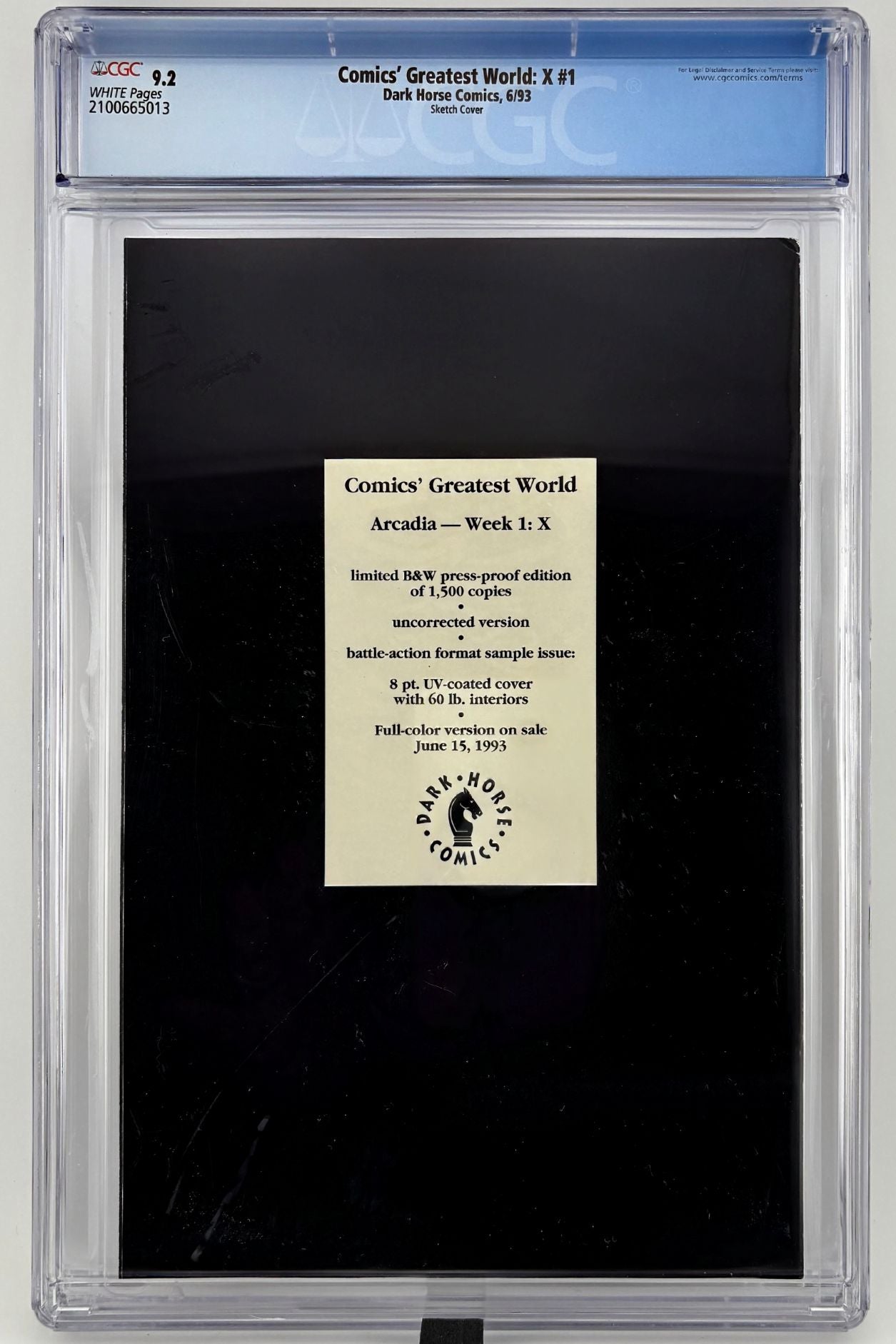 CGC 9.2 Comics' Greatest World: X #1