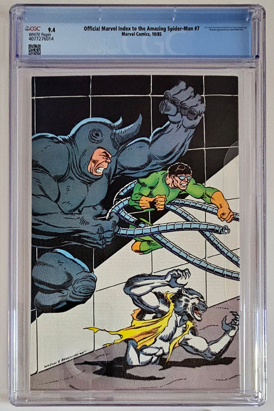 CGC 9.4 Official Marvel Index to Amazing Spider-man #7