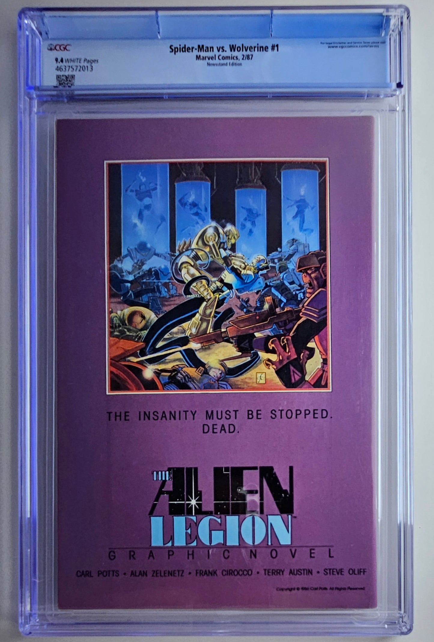 CGC 9.4 Spiderman vs. Wolverine #1