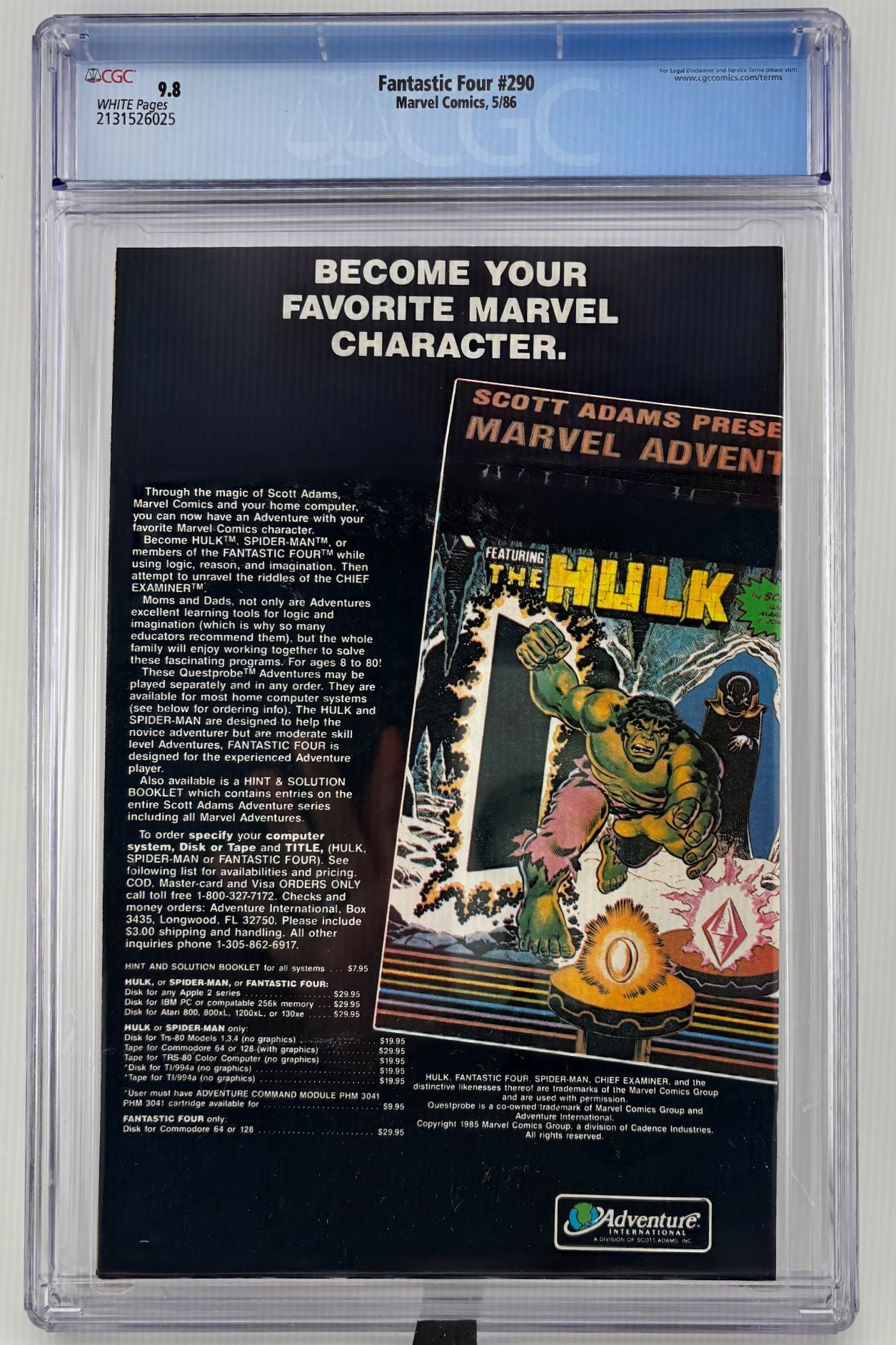 CGC 9.8 Fantastic Four #290
