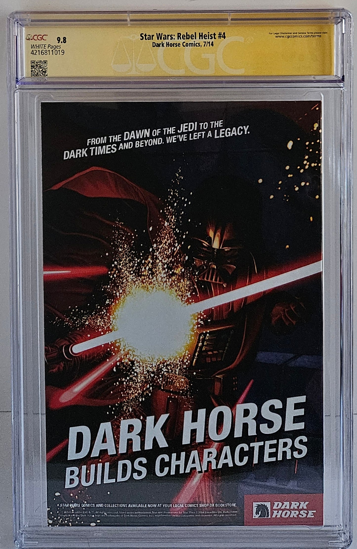 CGC SS 9.8 Star Wars: Rebel Heist #4 Hughes