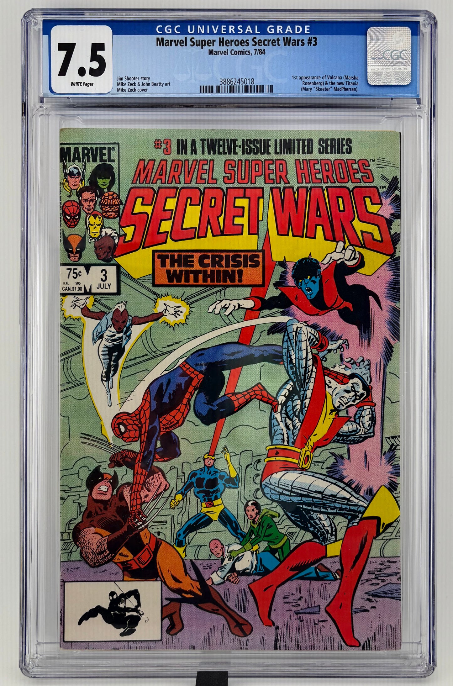 CGC 7.5 Marvel Super Heroes Secret Wars #3