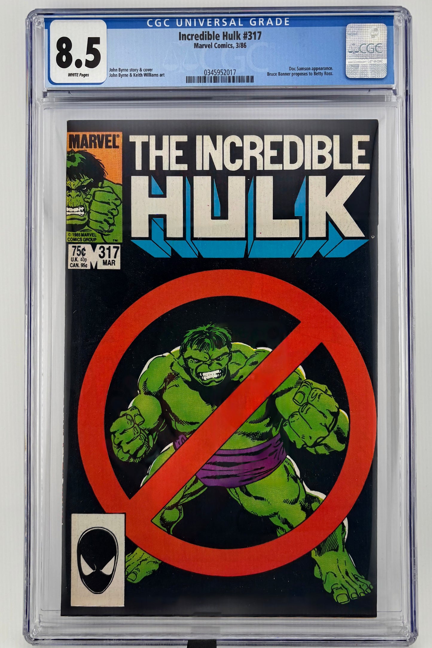 CGC 8.5 Incredible Hulk #317