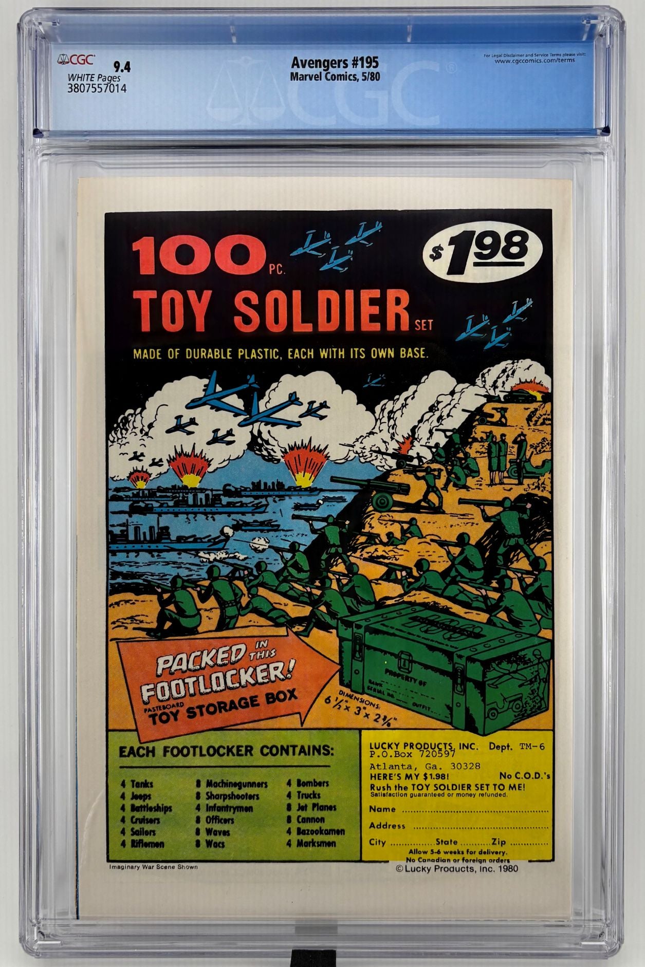 CGC 9.4 Avengers #195