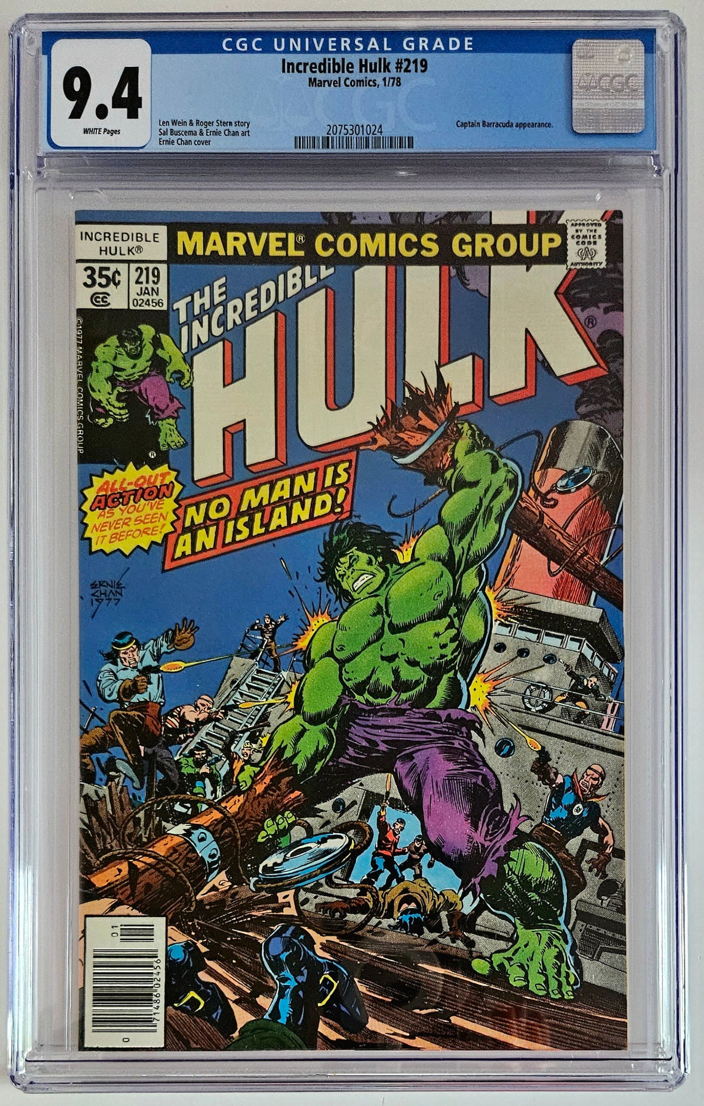 CGC 9.4 Incredible Hulk #219