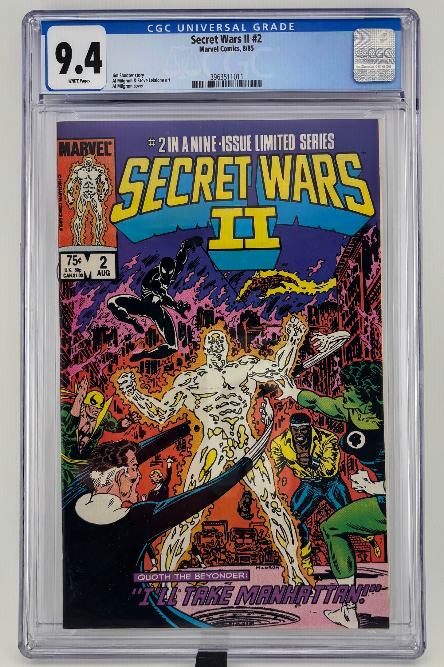 CGC 9.4 Secret Wars II #2
