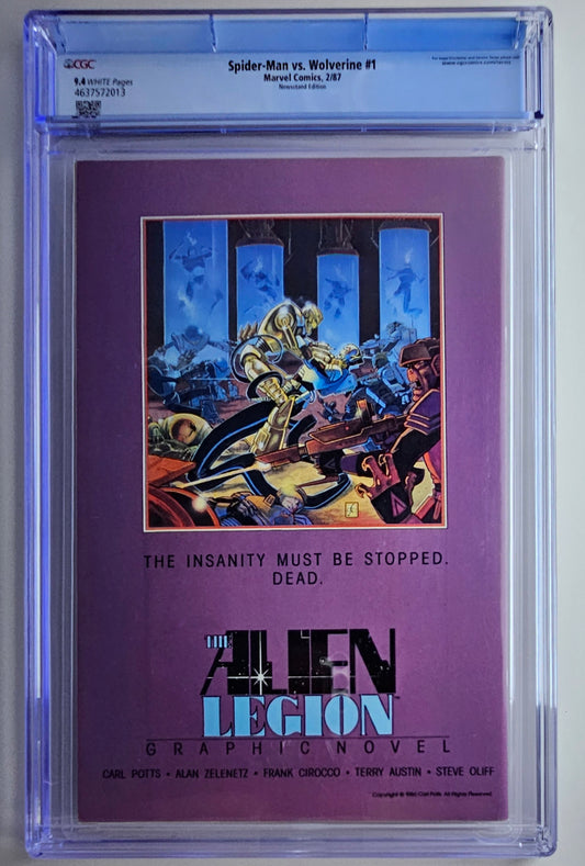 CGC 9.4 Spiderman vs. Wolverine #1