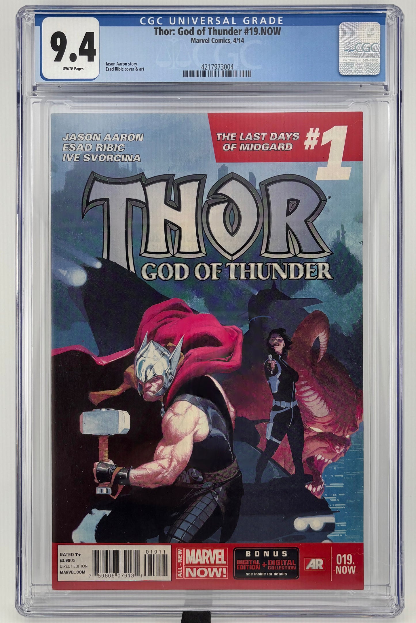 CGC 9.4 Thor: God of Thunder #19.NOW