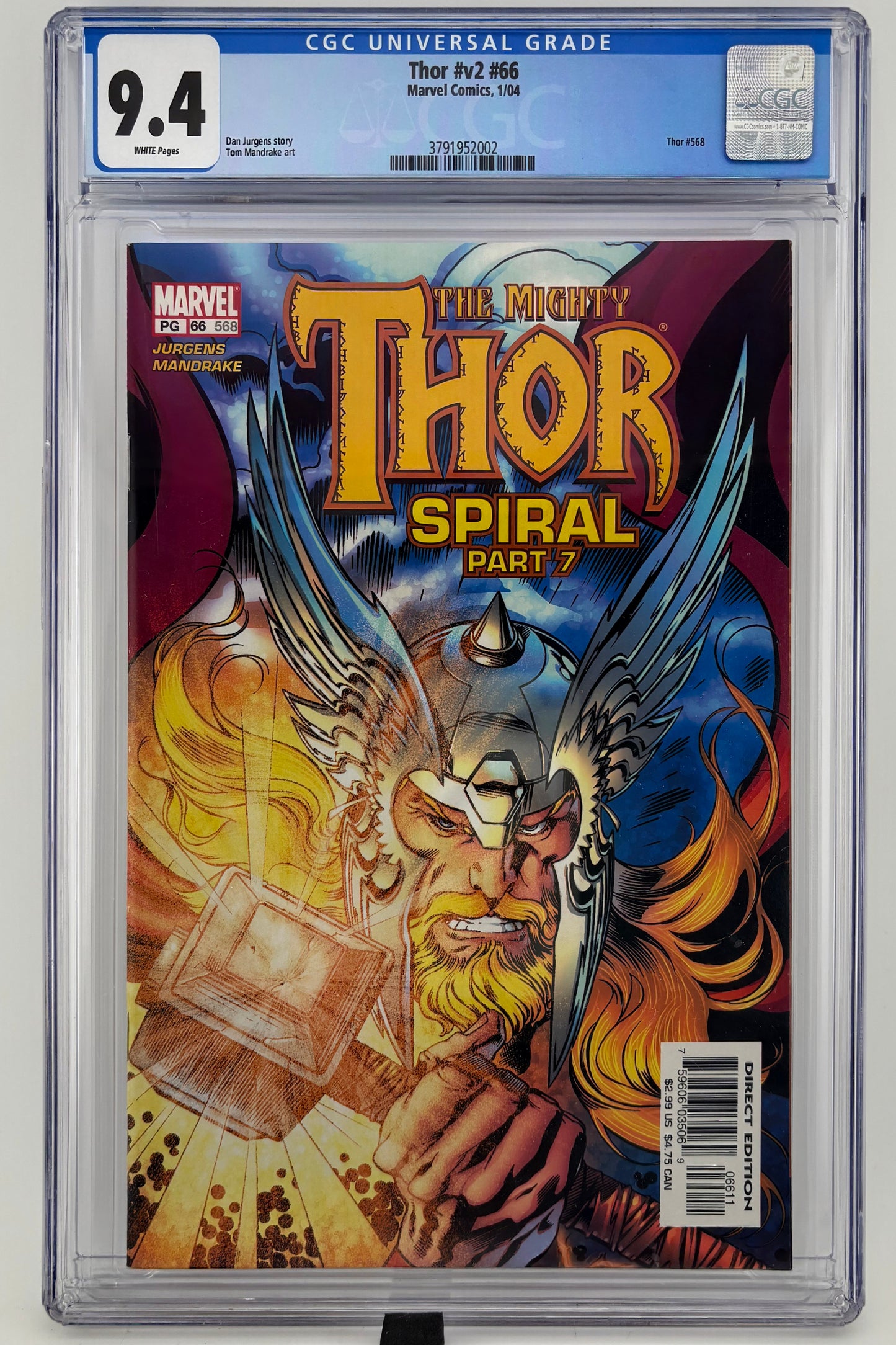 CGC 9.4 Thor #v2 #66