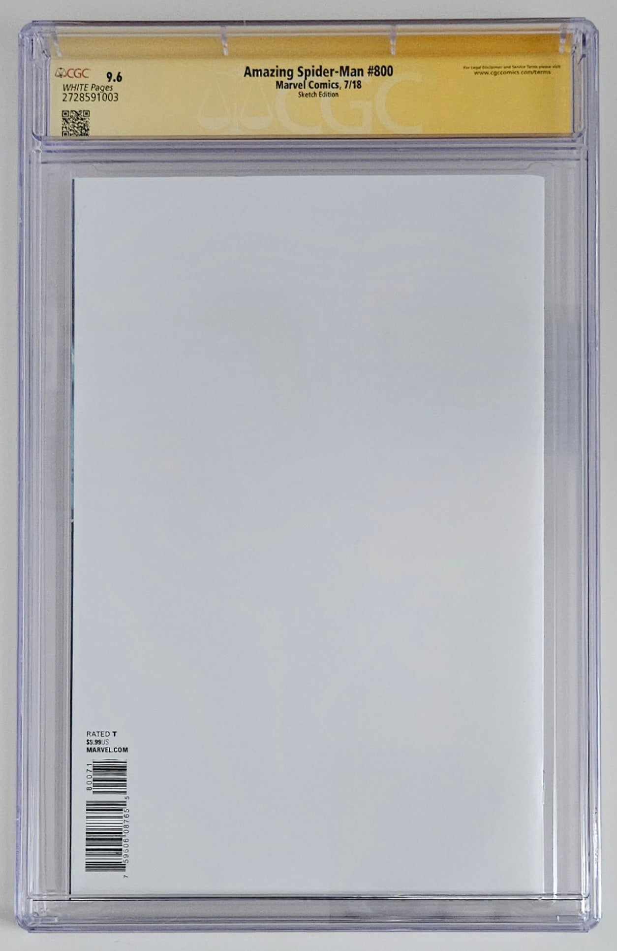 CGC SS 9.6 Amazing Spider-Man #800 Crain