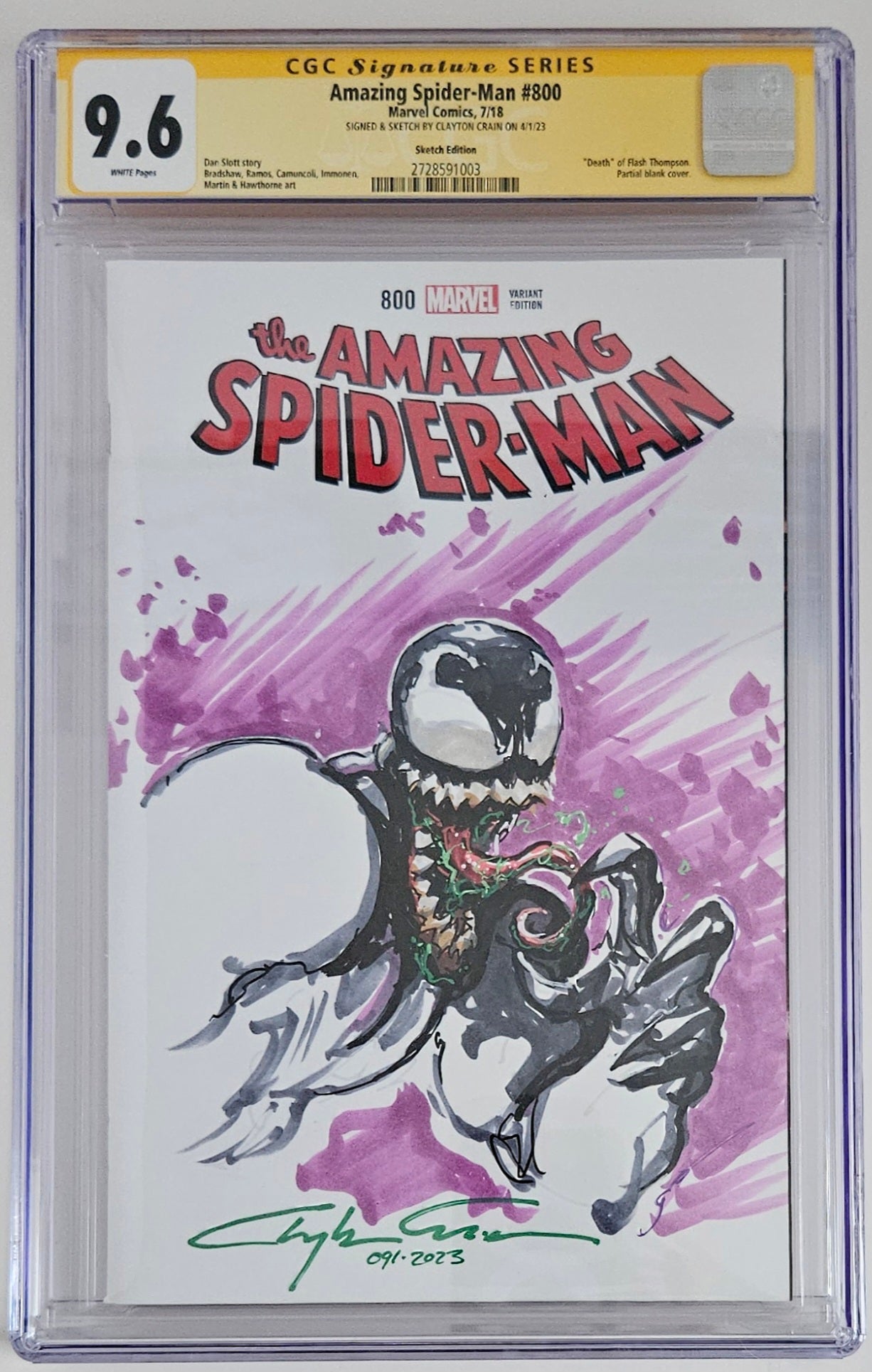 CGC SS 9.6 Amazing Spider-Man #800 Crain