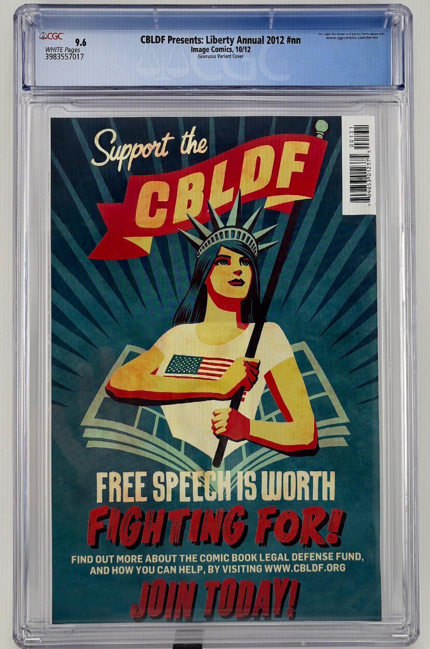CGC 9.6 CBLDF Presents: Liberty Annual 2012 #nn