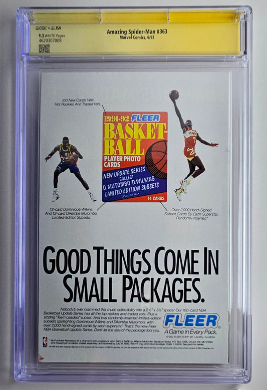 CGC SS 9.2 Amazing Spider-Man #363 - 2x Autograph
