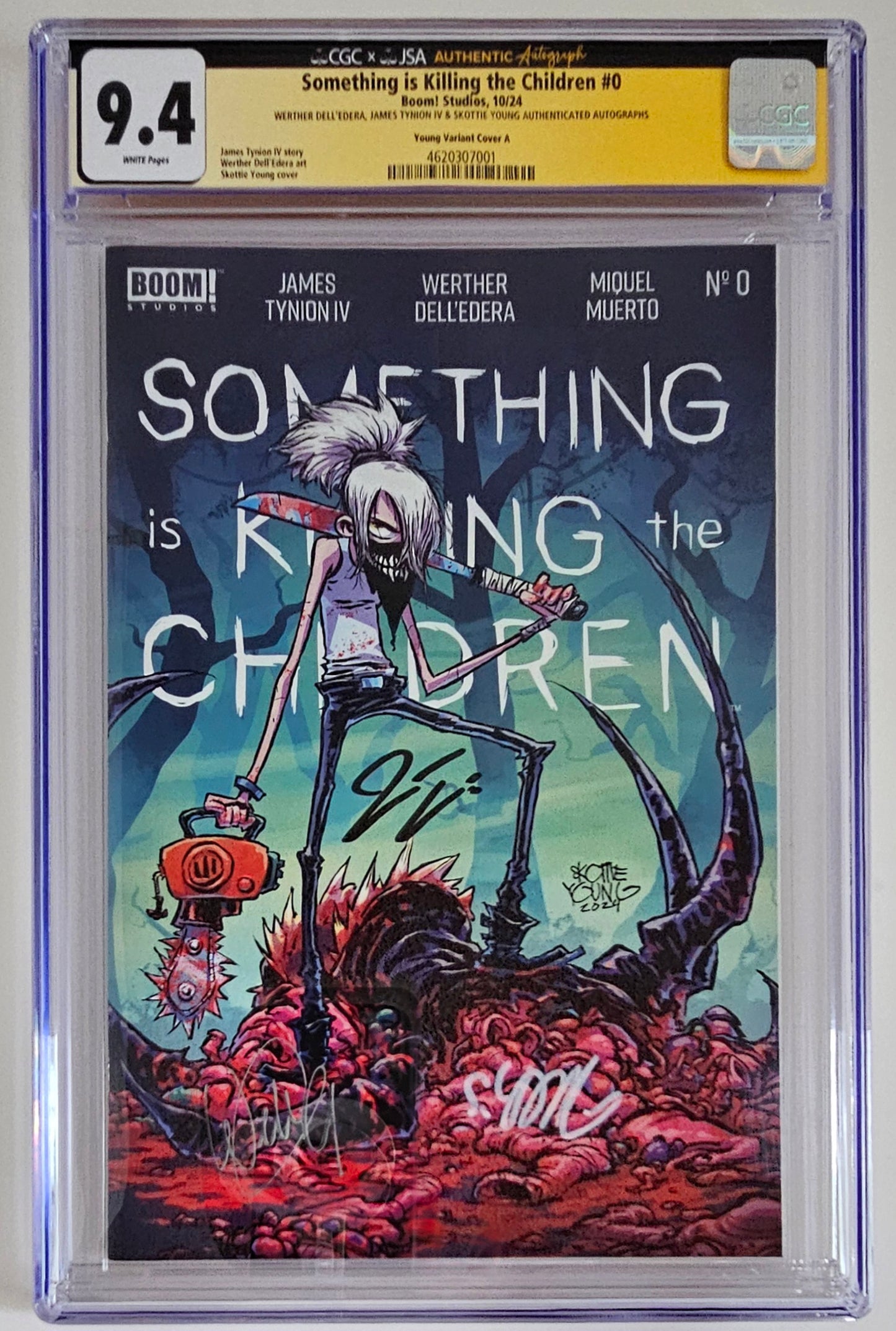 CGC SS 9.4 Something is Killing the Children #0 (Young Edition) (3X signed!)