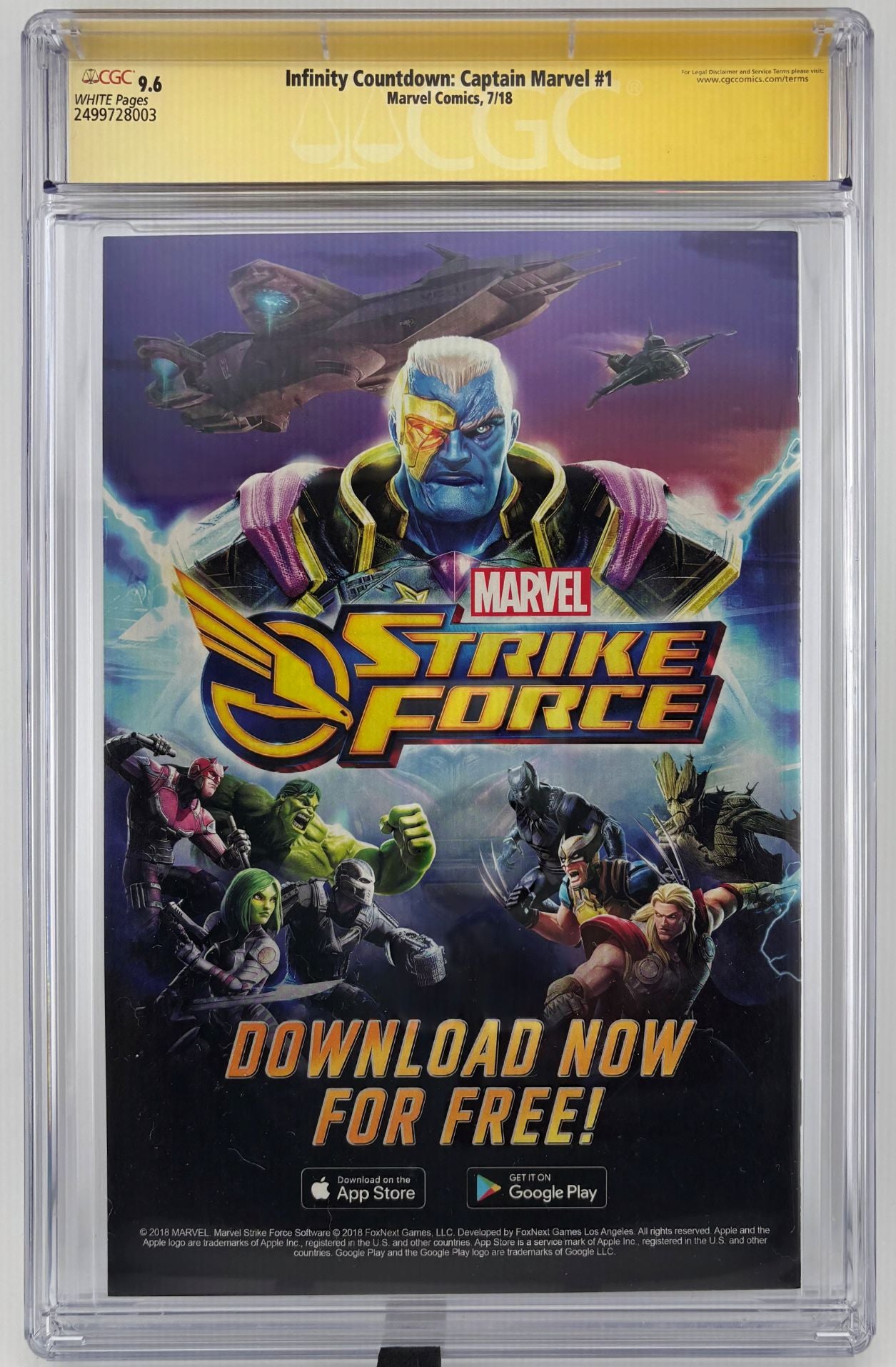 CGC SS 9.6 Infinity Countdown: Captain Marvel #1