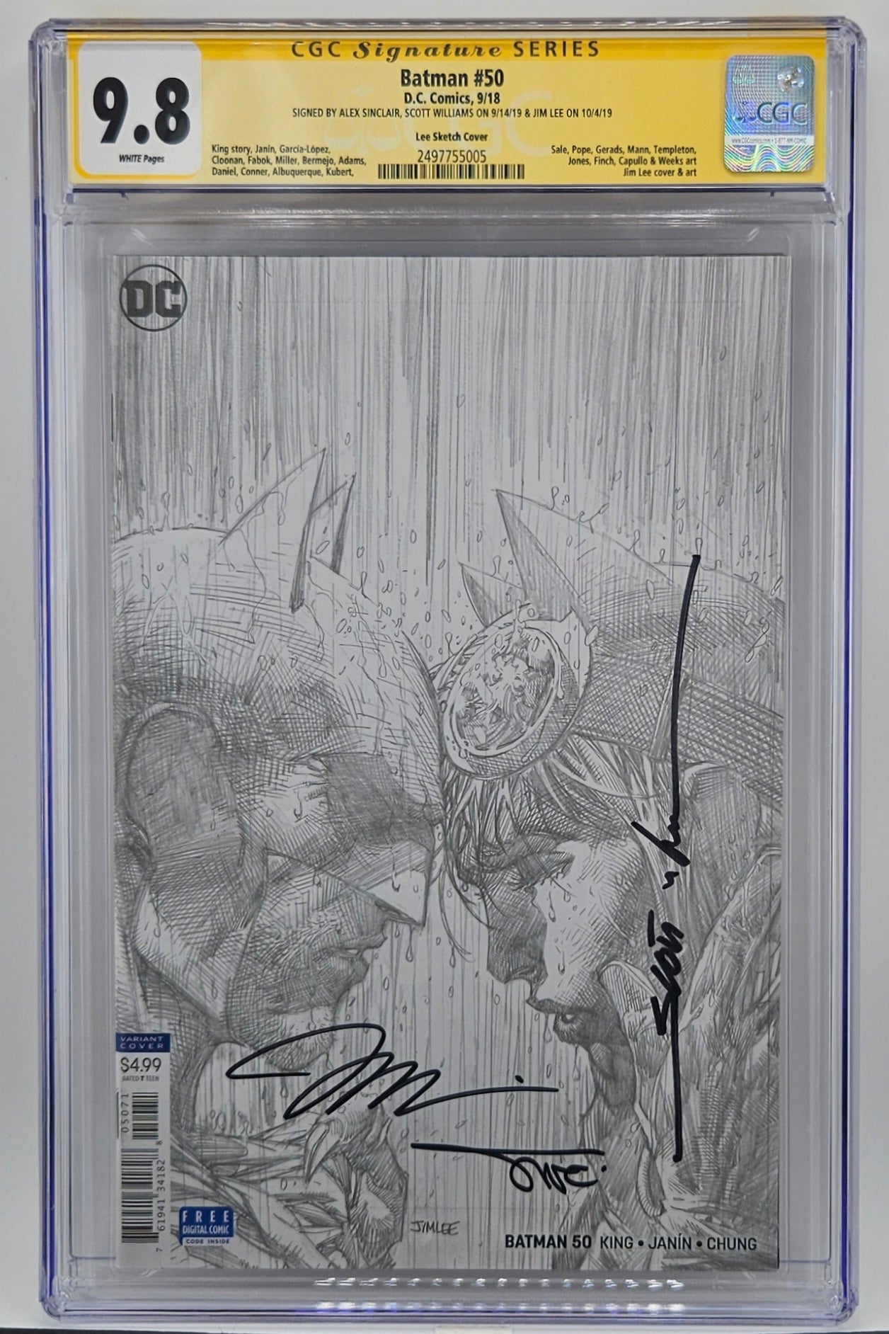 CGC SS 9.8 Batman #50 - 3x Auto! Jim Lee