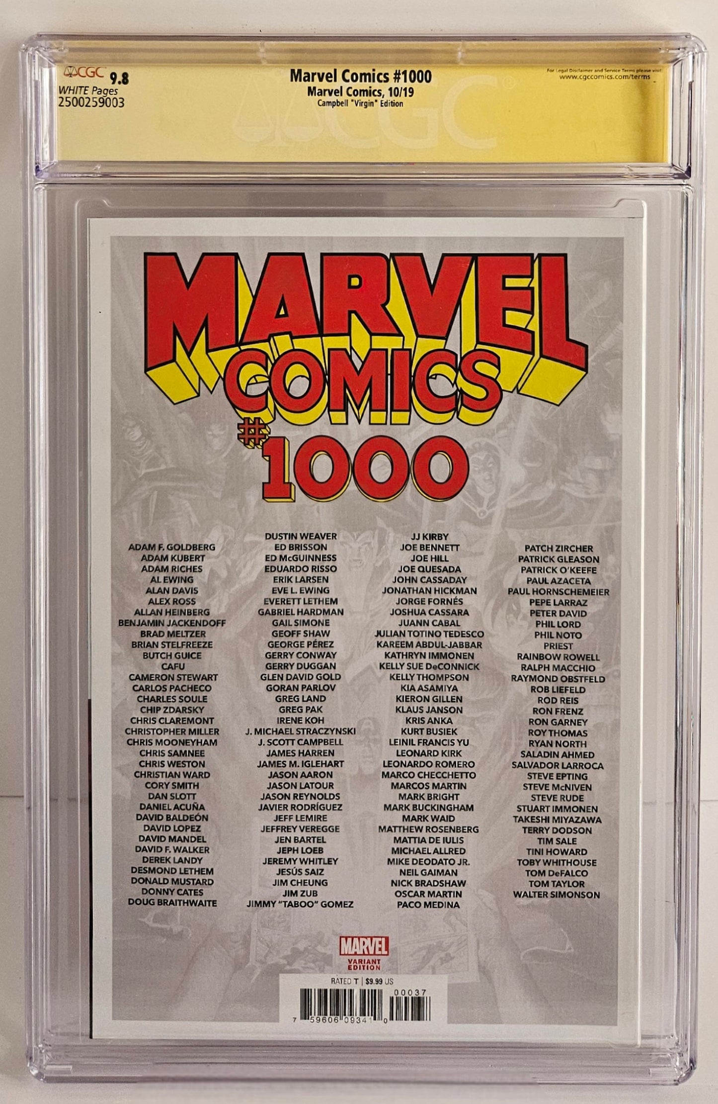 CGC SS 9.8 Marvel Comics #1000 JSCampbell
