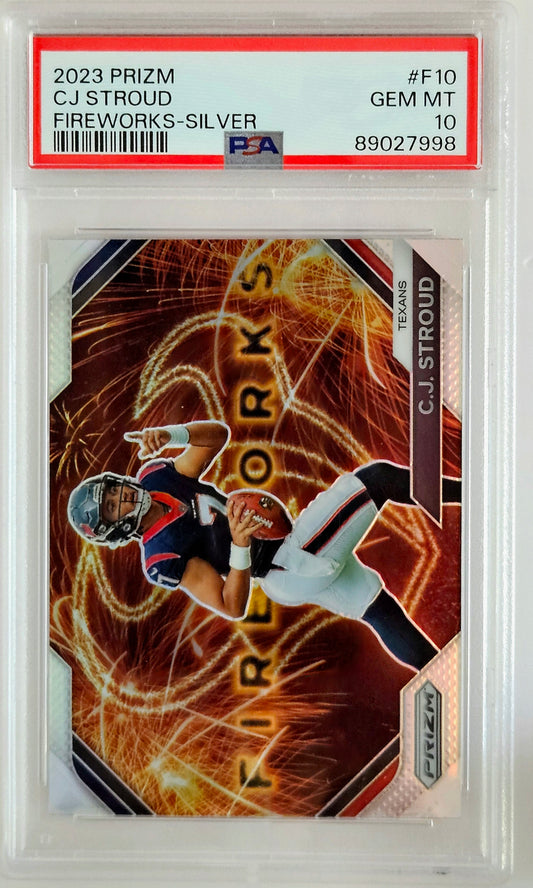 PSA 10 CJ Stroud - Fireworks Silver 2023 Prizm