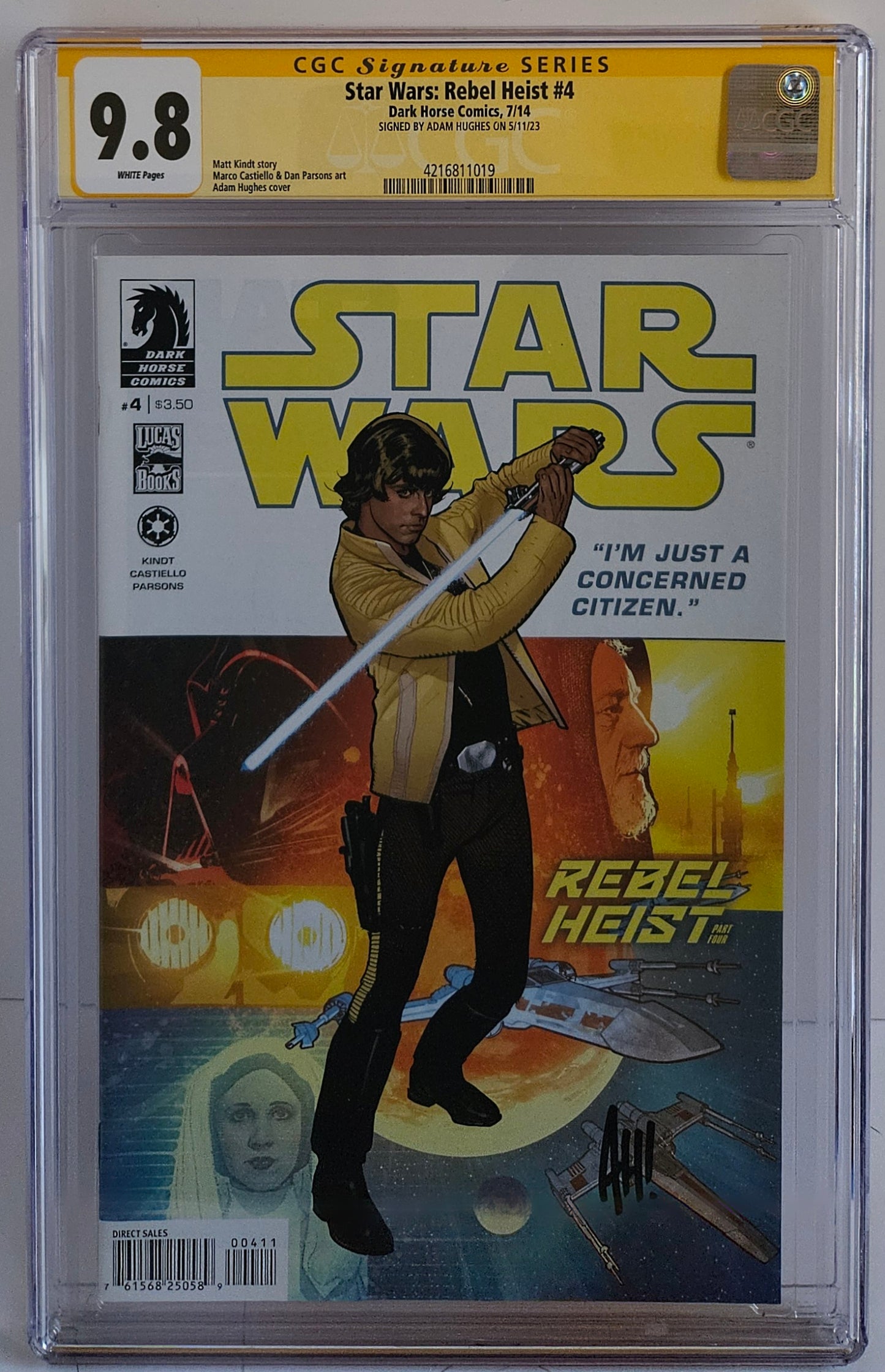 CGC SS 9.8 Star Wars: Rebel Heist #4 Hughes