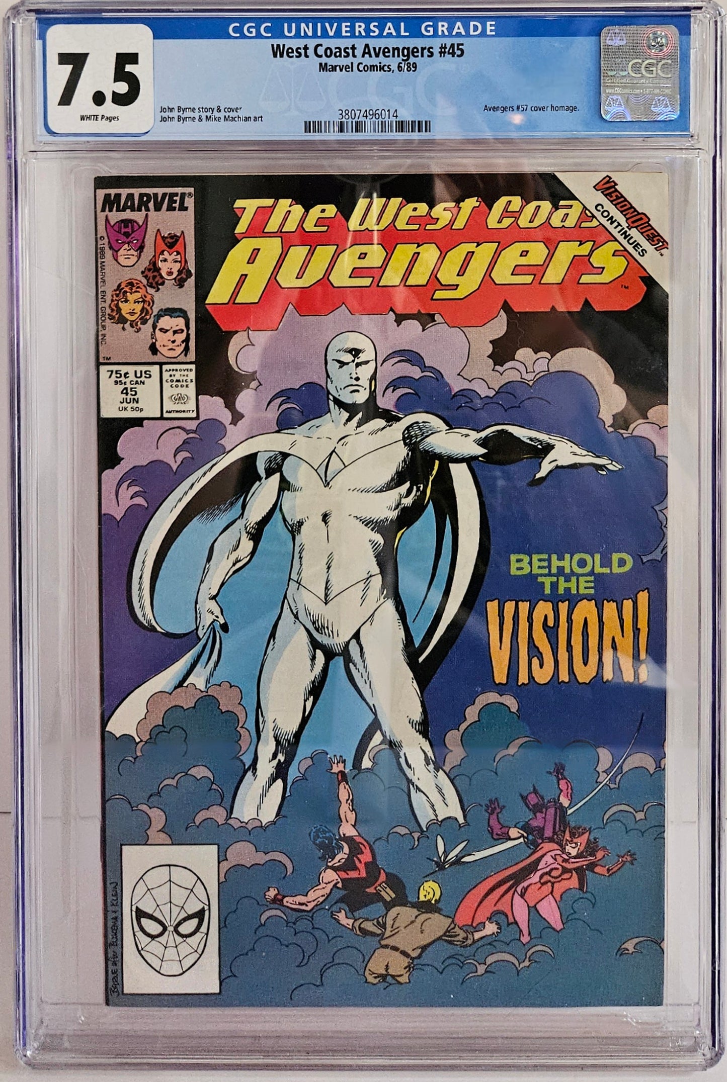 CGC 7.5 The West Coast Avengers #45