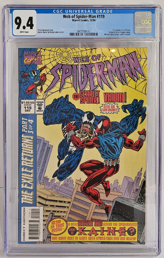 CGC 9.4 Web of Spider-Man #119